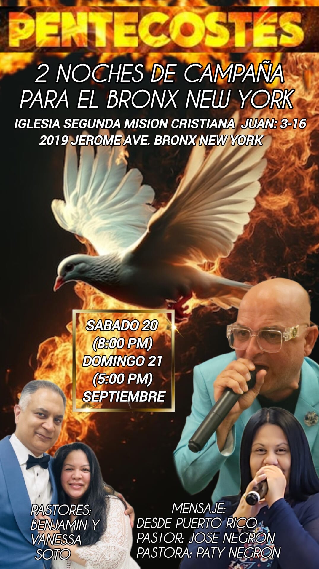 Pentecostes: 2 noches de campaña para el Bronx New York